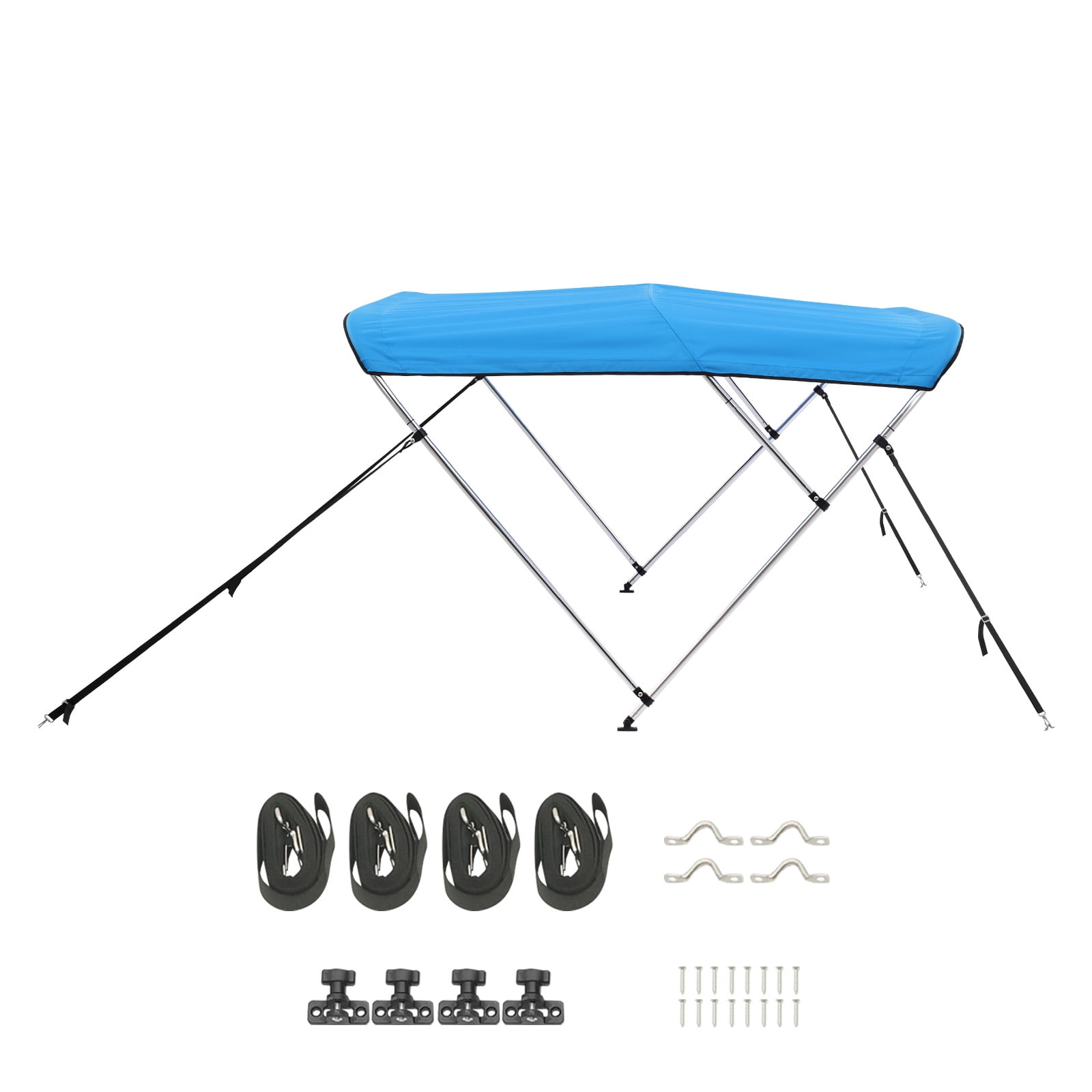 KFFKFF 3 Bow Marine Bimini Tops, 600D, Water-Resistant & Sun Protective with Carry Bag