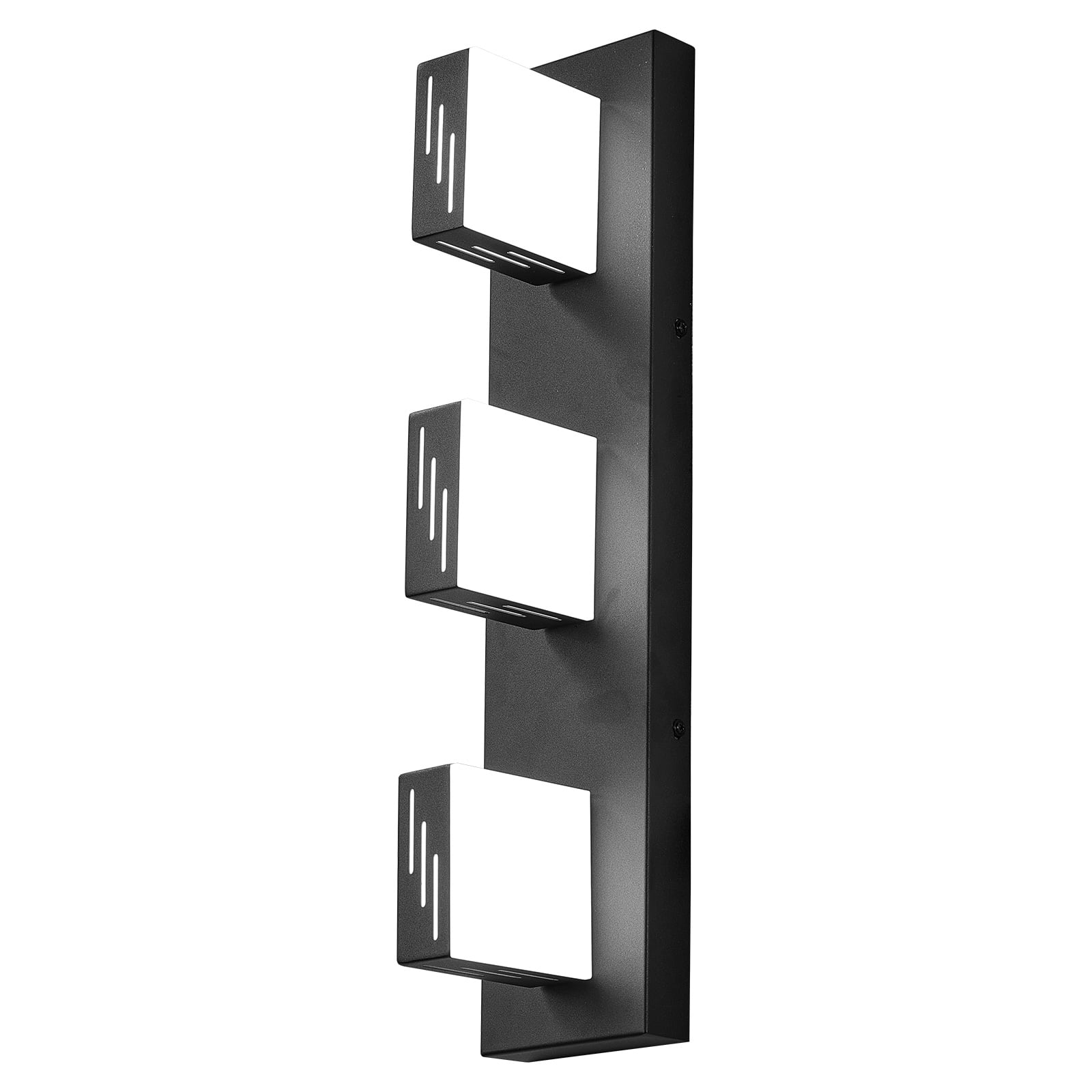 KFFKFF 3-Light LED Modern Vanity Light Fixture, 19.69-Inch, Black Finish Wall Lighting for Bathroom, Living Room, Bedroom, Hallway, Cool White 6000K with IP44 Waterproof Design
