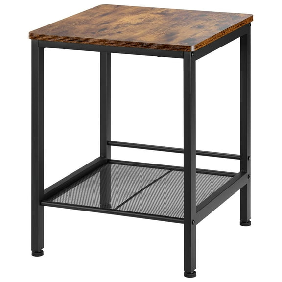 KFFKFF 3-Piece Living Room Table Set, 41.3-Inch Industrial Coffee Table with Two Square Side Tables, Easy-to-Assemble Metal-Leg Furniture for Office, Living Room, and Apartment