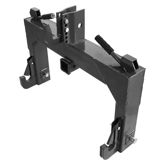 KFFKFF 3-Point Quick Hitch with 2-Inch Receiver, 3000 lbs Capacity, Adjustable Bolt with 5 Levels, Compatible with Category 1 & 2 Tractors, Durable 3-Point Attachment, Black