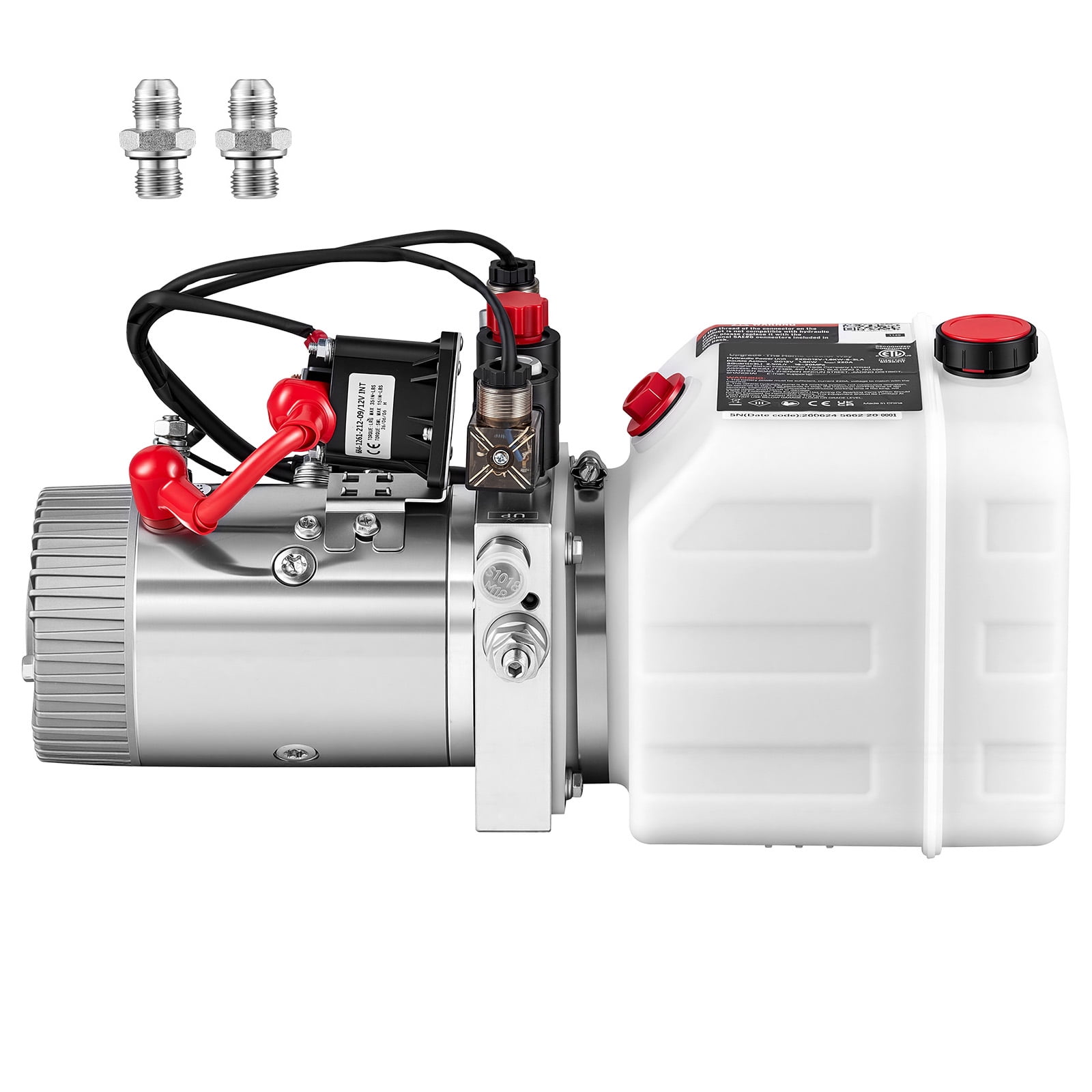 KFFKFF 3 Quart Hydraulic Pump, Double Acting Dump Trailer Unit, 3200 PSI Max Pressure & 0.91 GPM Flow Rate, DC 12V Hydraulic Power System for Dump Trailer and Vehicle Lifting (Horizontal Setup)