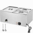 thumbnail image 1 of KFFKFF 3-Section Electric Food Heating Station, 17QT Capacity, 1200W, Adjustable Temp 86-185°F, Professional Grade Stainless Steel Countertop Buffet Server for Catering, 1 of 9
