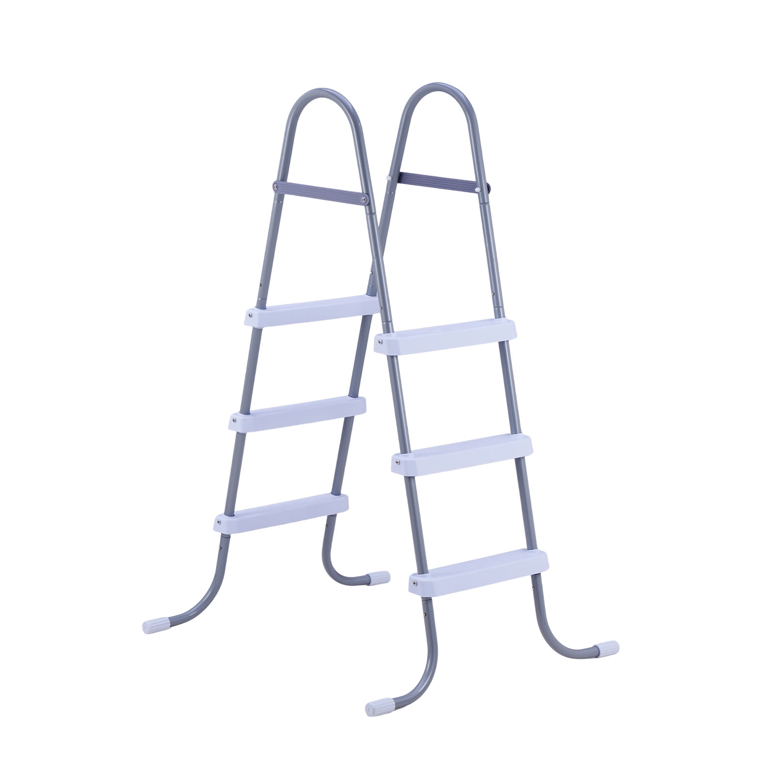 KFFKFF 3-Step Steel A-Frame Pool Ladder, Suitable for 42-Inch High ...