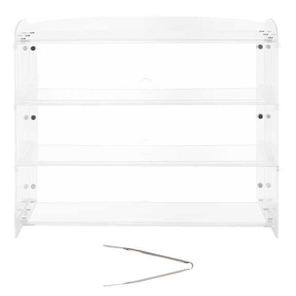 KFFKFF 3-Tier Countertop Pastry Display Case, Clear Acrylic Bread Box for Kitchen Use, Party Cake Cabinet with Flip-Up Door for Cookies, Desserts, Donuts, and Bagels, 19" x 9.1" x 15"