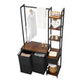 thumbnail image 1 of KFFKFF 3-Tier Laundry Organizer with Rack, Tall Hamper Featuring Shelves and Drawers, Freestanding Storage Unit with Durable 600D Oxford Cloth Bags and Ladder Shelves for Sorting Dirty Clothes, 1 of 9