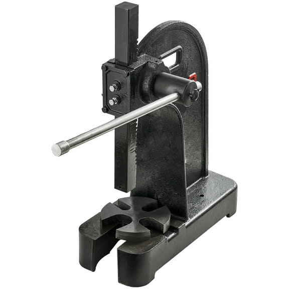 KFFKFF 3 Ton Manual Arbor Press, 12.2" Max Height, Heavy-duty Cast Iron Desktop Press, Precision Hand Tool for Stamping, Bending, Stretching, and Forming