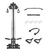 KFFKFF 3-in-1 LAT Pull Down and Row Machine, Adjustable Cable System for Home Gym, Wall-Mounted Design with 18 Height Levels, Supports 500 lbs for Full-Body and Single-Arm Exercises