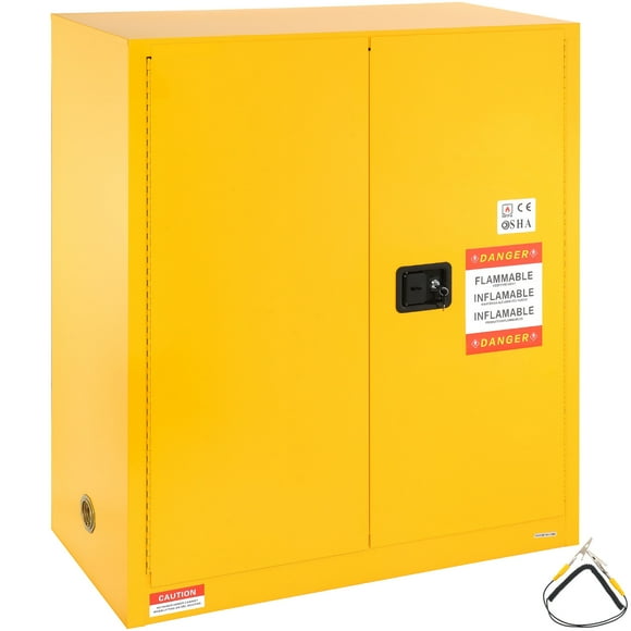 KFFKFF 30 Gallon Flammable Cabinet 43.1x18.1x50.1 in Galvanized Steel Safety Cabinet, Adjustable Shelf Flammable Storage Cabinet, for Commercial Industrial and Home Use