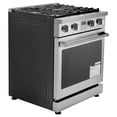 thumbnail image 1 of KFFKFF 30-Inch Freestanding Gas Range Oven, Stainless Steel Stove with 4 Sealed Burners, Convenient Racks, Halogen Light, 4.8 Cu. Ft. Capacity, Ideal for RVs, Apartments, and Mobile Homes, 1 of 9