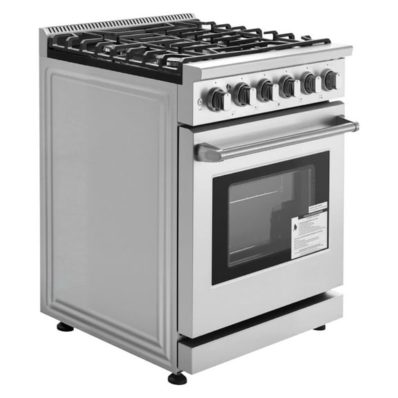 KFFKFF 30-Inch Freestanding Gas Range Oven, Stainless Steel Stove with 5 Sealed Burners, Convenient Racks, Storage Drawer, 4.8 Cu. Ft. Capacity, Ideal for RVs, Apartments, and Mobile Homes