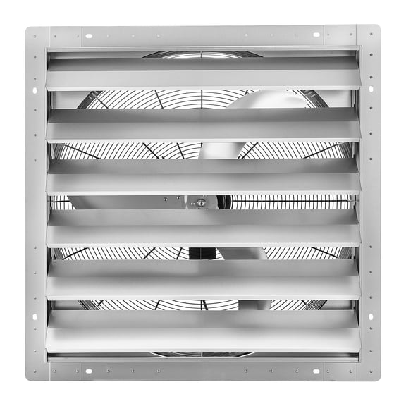 KFFKFF 30-Inch Wall-Mounted Shutter Exhaust Fan with Automatic Louvers, Durable Steel Frame, Quiet Operation, AC Motor, 8099 CFM Airflow for Ventilation in Attics, Garages, Greenhouses, and Workshops