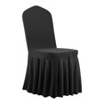 thumbnail image 1 of KFFKFF 30 Pcs Black Chair Covers, Polyester Spandex Stretch Slipcovers for Weddings, Parties, Dining, and Banquets, Flat-Front Design, Fits Chairs Measuring up to 20.08 x 17.72 x 37.4 Inches, 1 of 9