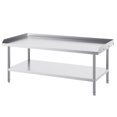 thumbnail image 1 of KFFKFF 30" x 60" Stainless Steel Work Table, Heavy Duty Prep & Work Metal Workbench with Adjustable Shelf and Feet, 3-Sided Backsplash, Suitable for Restaurant, Home, Hotel, 1 of 8