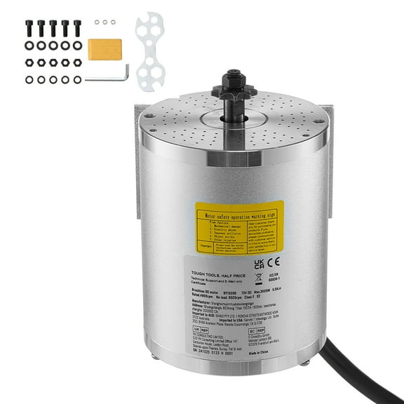 KFFKFF 3000W Brushless DC Electric Motor, 72V 4900rpm, Ideal for Go Kart, Electric Dirt Bike, E-Bike, Motorcycle Scooter, DIY Projects