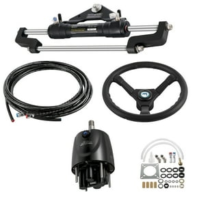 KFFKFF 300HP Hydraulic Marine Steering Set, Helm Pump Included, 16ft Hydraulic Steering Tube for Nautical Navigation System