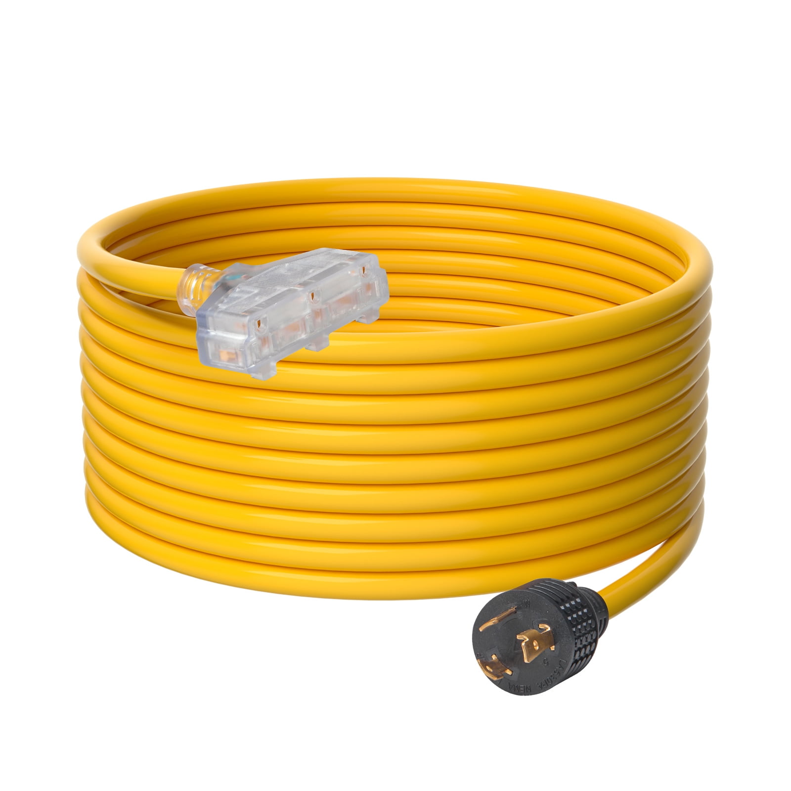25FT Generator Extension Cord 30A – NEMA L14-30P To 4x 5-20R, 125V Copper SJTW Cable