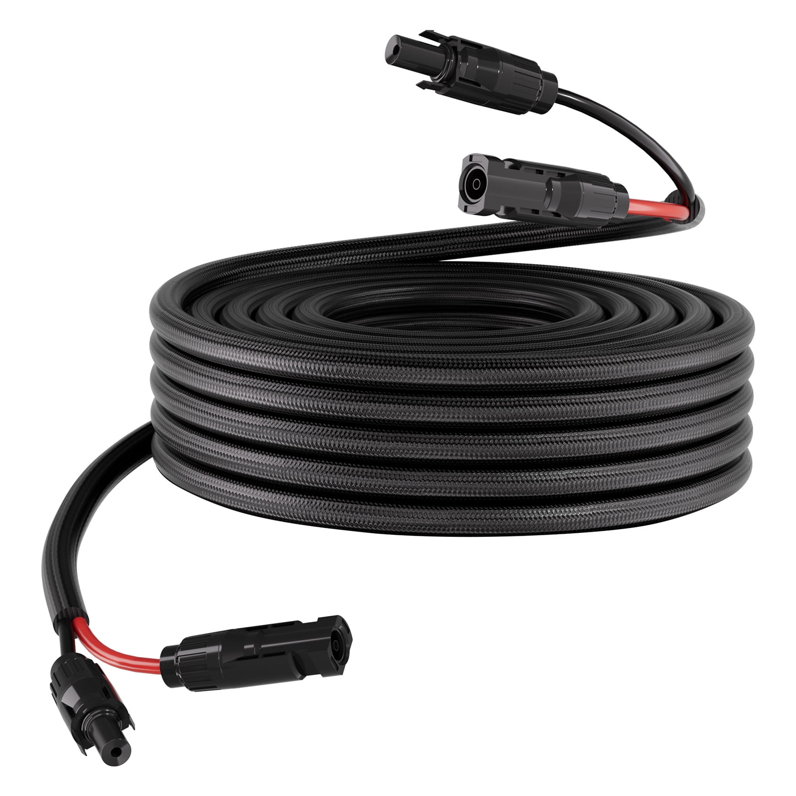 KFFKFF 30FT Solar Panel Extension Cable, 10 AWG, Durable Wire with Flame-Resistant Protective Sleeve, Male and Female Connectors, IP67 Waterproof Design, Suitable for Outdoor RV and Automotive Use