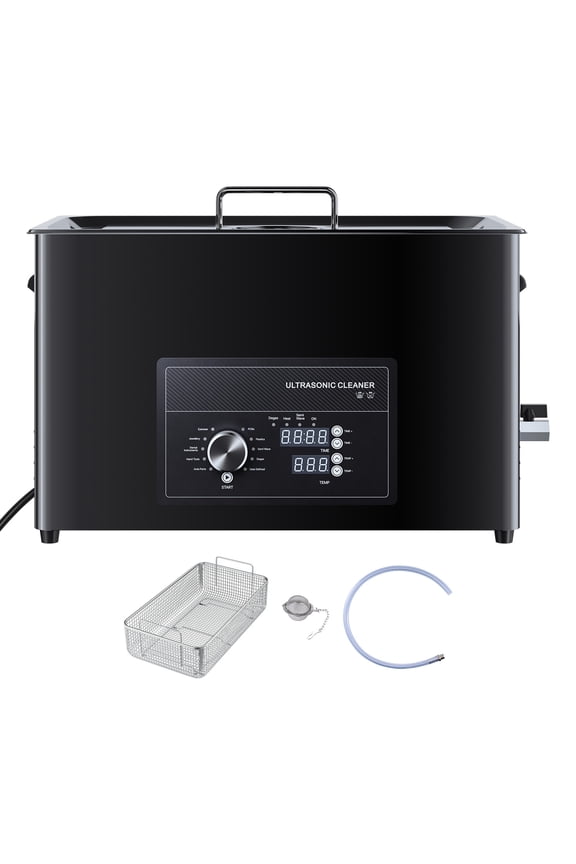 30L Ultrasonic Cleaning Machine with Adjustable Knob Control, Durable Stainless Steel Design, Includes Basket and Cleaning Ball, Ideal for Jewelry, Watches, Razors, Coins, and More