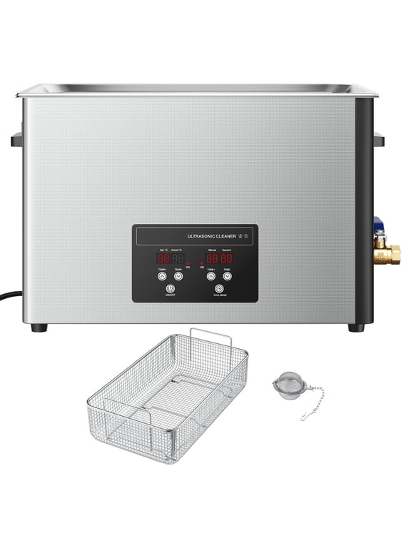 30L Ultrasonic Cleaning Machine with Digital Display, Stainless Steel 40kHz Cleaner for Parts, Carburetors, Instruments, and More