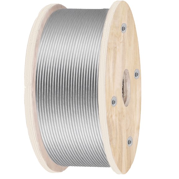 KFFKFF 316 Grade Stainless Steel Cable, 500ft Long, 3/16 Inch Diameter, 1x19 Strand Structure, Ideal for Deck Railing, Stairs, Handrails, and Clotheslines, Withstands Up to 4700lbs