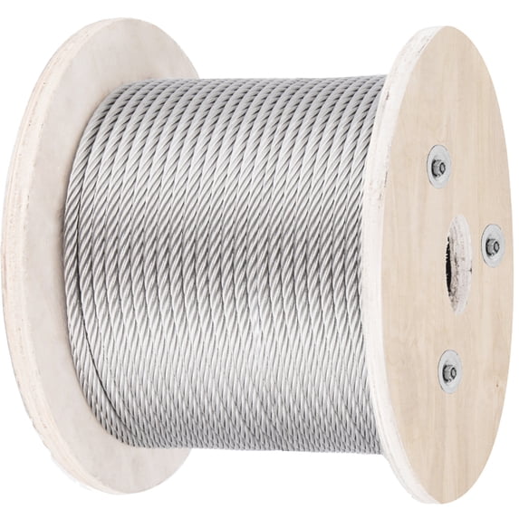 KFFKFF 316 Stainless Steel Wire Rope 500FT Stainless Steel Cable 5/32 Inch 1x19 Steel Cable for Railing Decking DIY Balustrade (500FT)