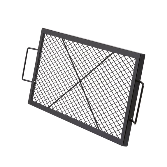 KFFKFF 32" Rectangle Cooking Grate X-Marks Heavy-Duty Steel Fire Pit Grill Grate