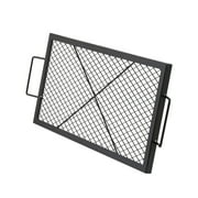 KFFKFF 32" Rectangle Cooking Grate X-Marks Heavy-Duty Steel Fire Pit Grill Grate