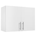 thumbnail image 1 of KFFKFF 32" Wall Cabinet, 2‑Tier Bathroom Cabinet with Adjustable Shelf, Wall Mounted Cabinet for Kitchen, Bathroom, Laundry, White, 1 of 9