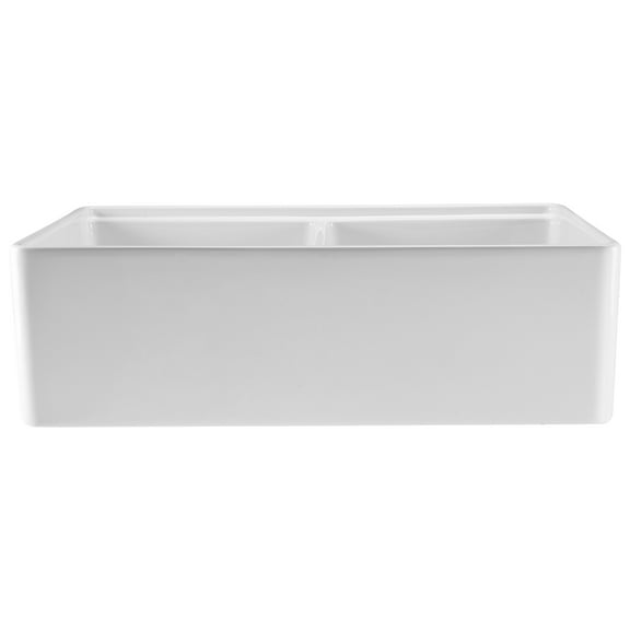 KFFKFF 33x20 inch Farmhouse Sink, White Fireclay Workstation Sink, Undermount Double Bowl with Accessories, Apron Front Kitchen Sink for Household Use