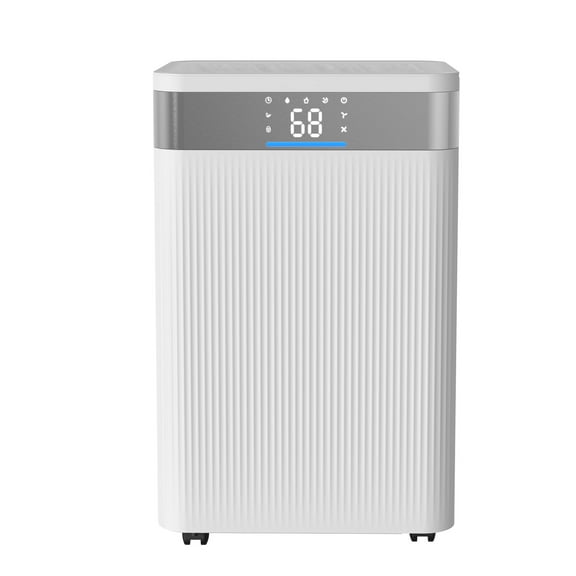 KFFKFF 35-Pint Dehumidifier for Home and Basement, Includes Drain Hose for Versatile Use, Adjustable Humidity Settings, Quiet Operation for Spacious Areas, Bedrooms, Warehouses, and Storage, White