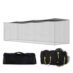 KFFKFF 35x10x10FT Softball Baseball Batting Cage Netting Heavy Duty PE Pitching Batting Net ,One-piece Square Practice Portable Pitching Cage Net w/Bag (Net Only)