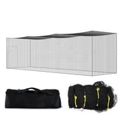 KFFKFF 35x10x10FT Softball Baseball Batting Cage Netting Heavy Duty PE Pitching Batting Net ,One-piece Square Practice Portable Pitching Cage Net w/Bag Net Only