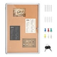 thumbnail image 1 of KFFKFF 36"x24" Sealed Cork Board with Aluminum Border - Secure Notice Board with Acrylic Entrance & Pair of Keys - Climate-Tolerant Wall Exhibit Unit for Educational Institutions, Residences, 1 of 9