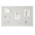 thumbnail image 1 of KFFKFF 36"x24" White Cork Board featuring Linen Surface – Chic Wall-Hanging Message Board for Home, School, Office – Sophisticated & Practical Announcement Board, 1 of 9