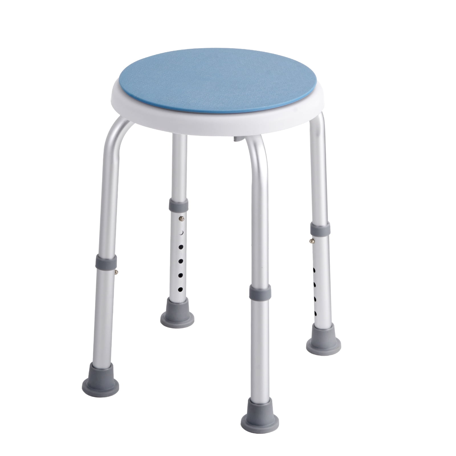 KFFKFF 360 Degree Rotating Shower Chair, Height-Adjustable Shower Stool, Secure Bathtub Chair with Anti-Slip Feet for Seniors, Disabled, Handicap, Supports up to 300 lbs, Blue