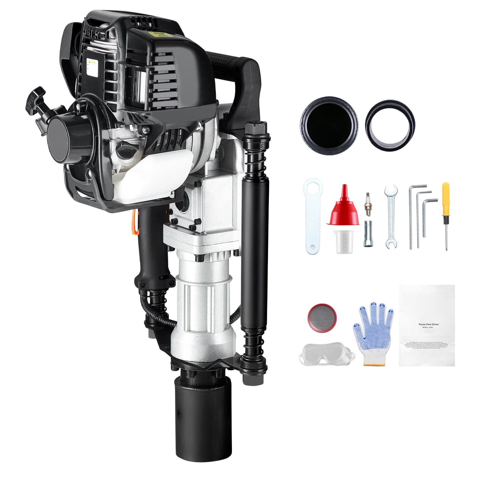 KFFKFF 37.77cc Gas-Powered T Post Driver, 4-Stroke Engine Fence Piling ...