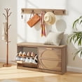 thumbnail image 1 of KFFKFF 38.9" Shoe Cabinet with Bench, 2-Tier Shoe Organizer with Flip Drawers, 440 lbs Weight Capacity, Shoe Bench for Hallway, Living Room, Bedroom, 1 of 9
