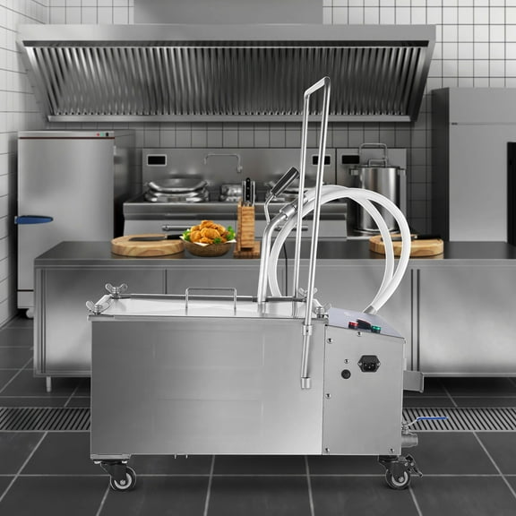 KFFKFF 38L Capacity Eryer Oil Filter Commercial Cooking Oil Filtration System