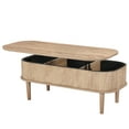 thumbnail image 1 of KFFKFF 39.4 in Lift Top Coffee Table, Oval Wooden Coffee Table with Hidden Storage Compartments, Mid-Century Design Center Table with Lift-Up Top for Living Room or Office, Easy to Assemble, 1 of 9