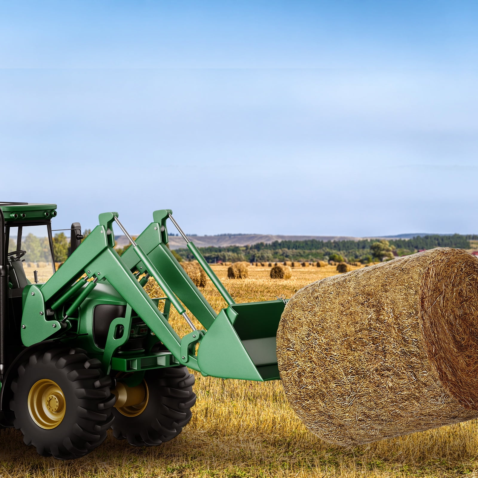 KFFKFF 39" Hay Spear Bale Spear Skid Steer Loader Tractor Bucket Attachment
