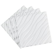 KFFKFF 3D Wall Panels, 12-Pack 19.7 x 19.7 in PVC Wave Design Tiles, 32 Sq.Ft Coverage Decorative Wall Panels, Ideal for Bedroom, Living Room, and Gaming Room, Matte White Finish