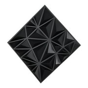 KFFKFF 3D Wall Panels Diamond Design Tiles TD074 11.81 x 11.81 in PVC Matte Black, 33-Pack