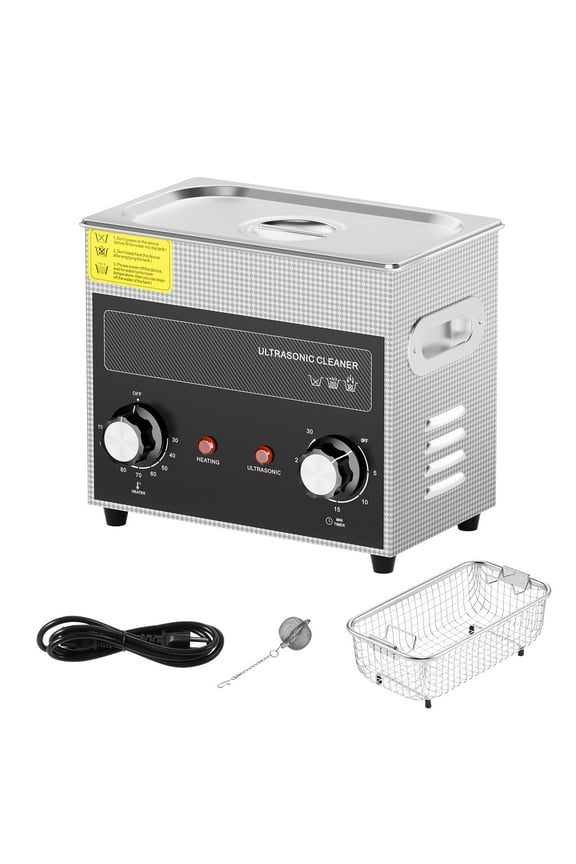 3L Digital Ultrasonic Cleaning Device with Heating Function and Timer, Including Basket, 120W Power for Efficient Cleaning of Watches, Eyewear, Coins, and Metal Components