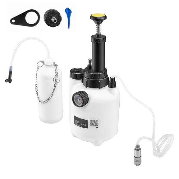KFFKFF 3L Manual Brake Bleeder Kit with 1L Waste Bottle & 43.2 mm Master Cylinder Adapter, One-Person Brake Fluid Pressure Bleeder for Various Vehicles