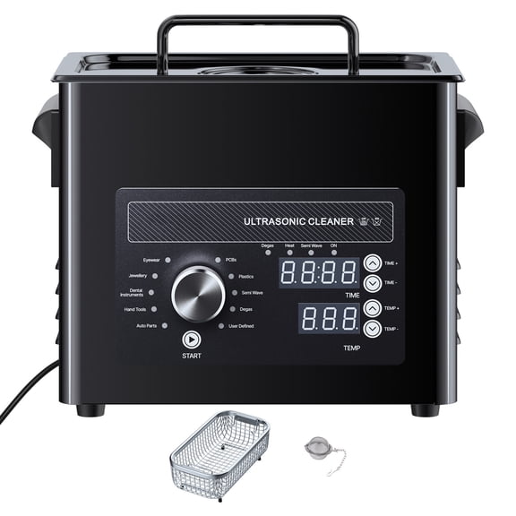 KFFKFF 3L Ultrasonic Cleaning Machine with Adjustable Knob Control, Durable Stainless Steel Design, Includes Basket and Cleaning Ball, Ideal for Jewelry, Watches, Razors, Coins, and More