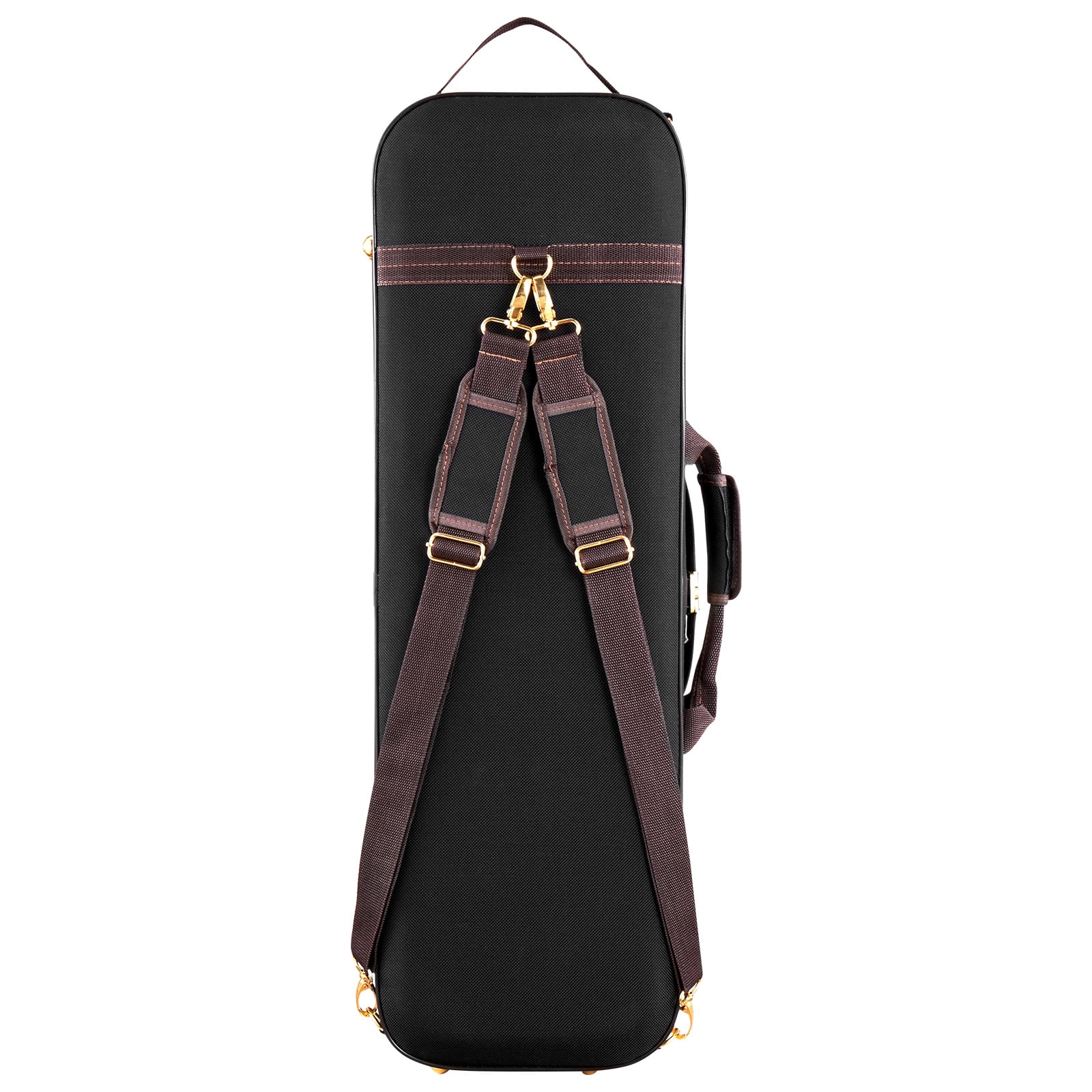 KFFKFF 4/4 Full Size Violin Case, Integrated Hygrometer, Lightweight Travel Carry Bag, Plush Interior, Shoulder Straps, Scratch-Resistant, Oblong Design, for Violin, Black