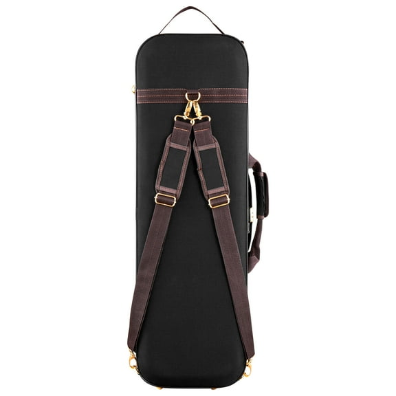 KFFKFF 4/4 Full Size Violin Case, Integrated Hygrometer, Lightweight Travel Carry Bag, Plush Interior, Shoulder Straps, Scratch-Resistant, Oblong Design, for Violin, Black