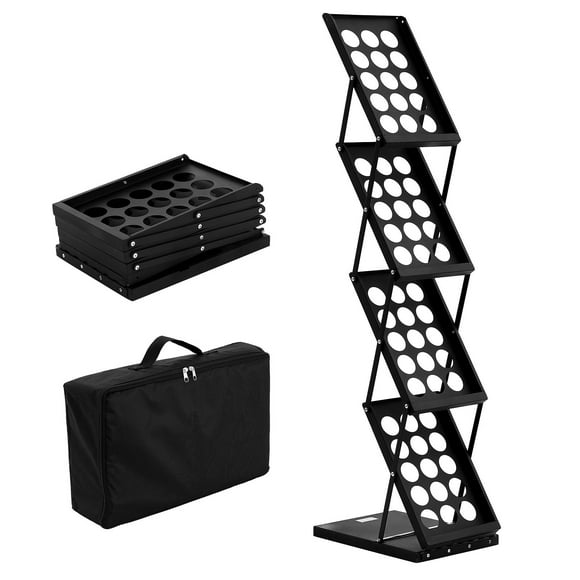 KFFKFF 4-Bag Foldable Magazine Display Rack Brochure Literature Display Rack