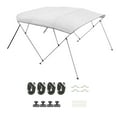 thumbnail image 1 of KFFKFF 4 Bow Marine Bimini Tops, 600D Polyester Shelter with Aluminum Alloy Structure, Water-Resistant & Sun Protective Boat Canopy with Storage Pouch, 2 Support Rods, 4 Bands, 8'Lx(91"-96")Wx54"H, 1 of 9
