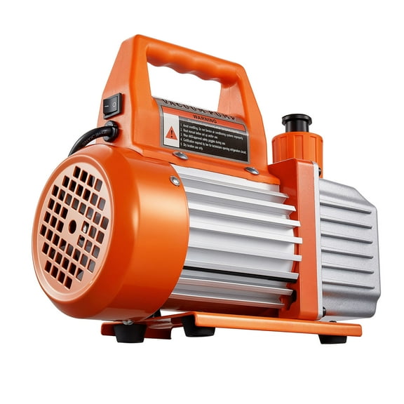 KFFKFF 4 CFM AC Vacuum Pump and Gauge Kit, 1/3 HP Single Stage Rotary Vane HVAC Pump, A/C Refrigerant Manifold Set with Leak Detector and Carry Bag, Compatible with R134a R22 R410a Refrigerants